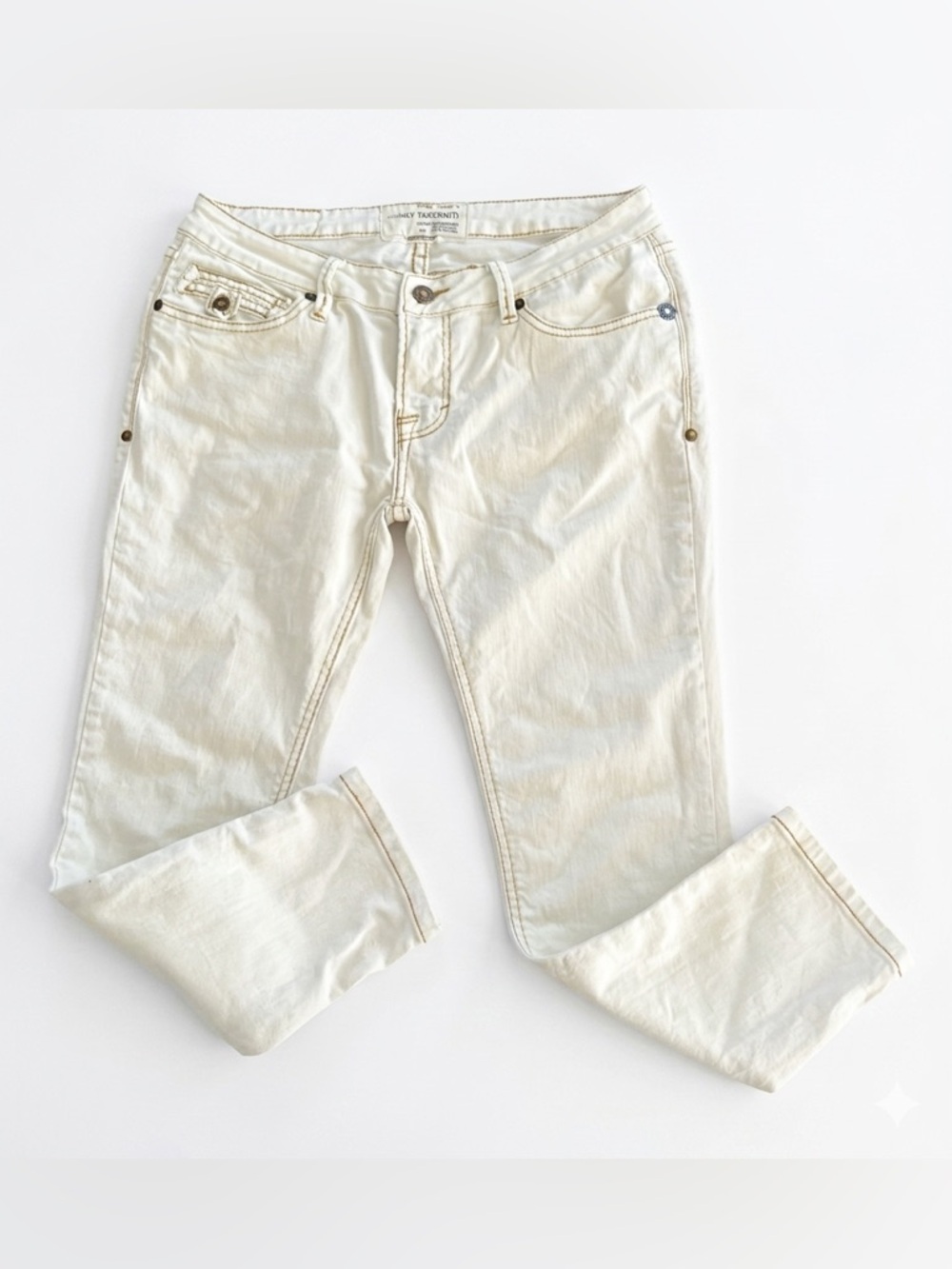 Jimmy Taverniti White Cropped Skinny Jeans Size 28 Low Rise